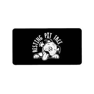 Resting Pit Face Funny Dog Pitbull Meme Clothing Label