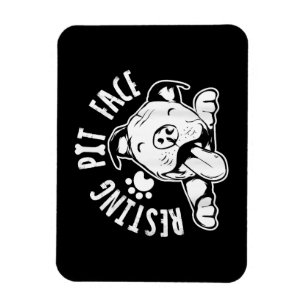 Resting Pit Face  Funny Dog Pitbull Meme Clothing Magnet