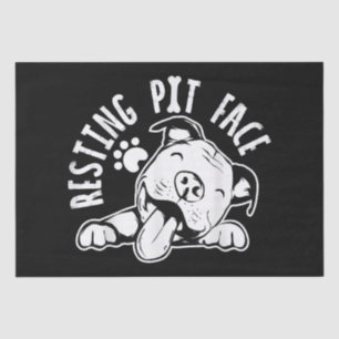 Resting Pit Face  Funny Dog Pitbull Meme Clothing Tissue Paper