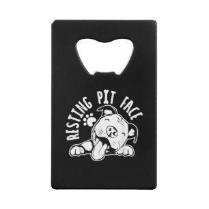 Resting Pit Face Funny Dog Pitbull Meme Credit Card Bottle Opener