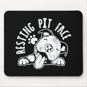 Resting Pit Face Funny Dog Pitbull Meme Mouse Pad