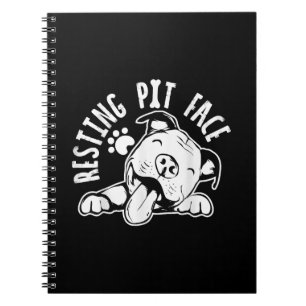 Resting Pit Face Funny Dog Pitbull Meme Notebook