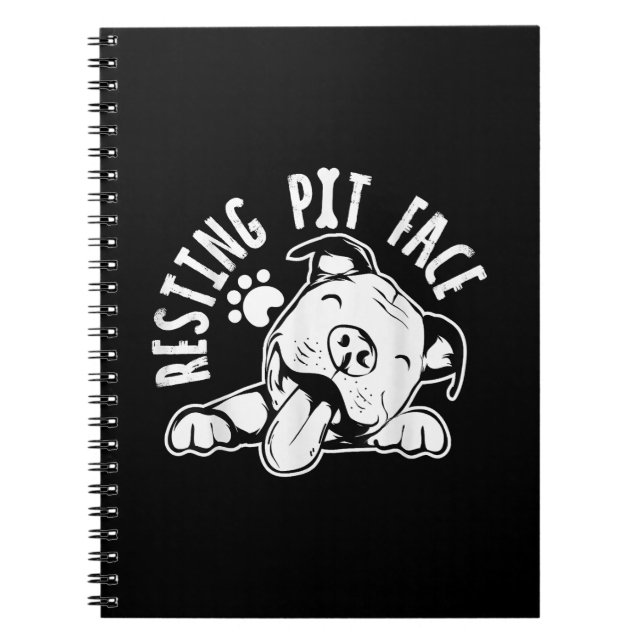 Resting Pit Face  Funny Dog Pitbull Meme Notebook (Front)
