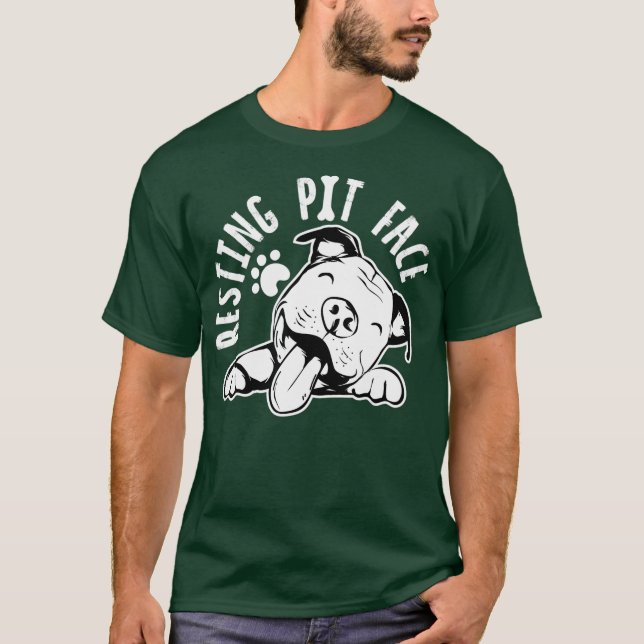 Resting Pit Face  Funny Dog shirt Pitbull Meme (Front)