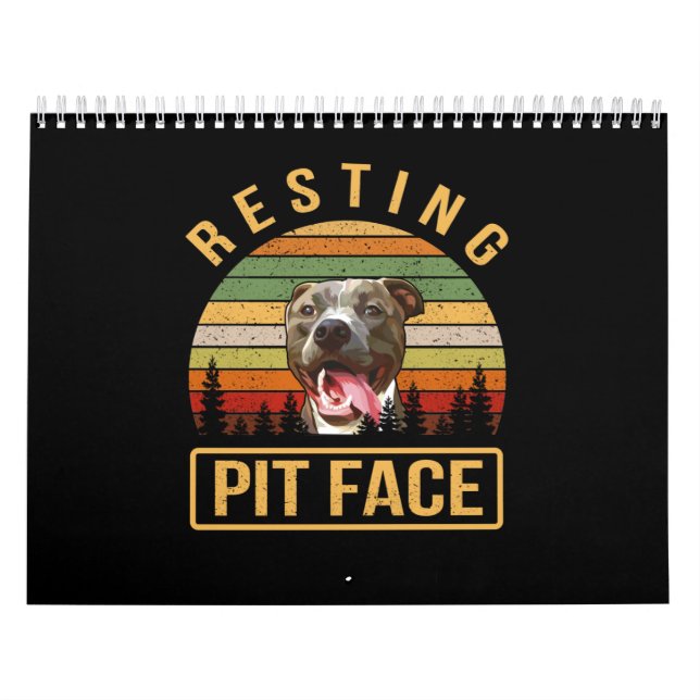Resting Pitbull face Calendar (Cover)