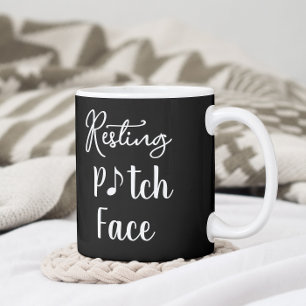 Resting Pitch Face – Funny Music Pun  Two-Tone Coffee Mug