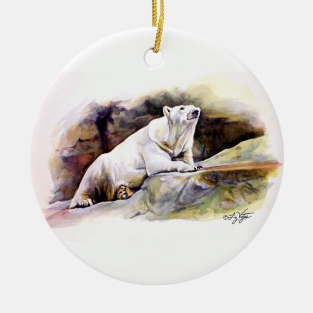 Resting Polar Bear Ornament (Front)