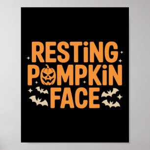 Resting Pumpkin Face Bold T Halloween Tee  Poster