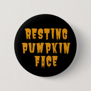 Resting Pumpkin Face - Funny Halloween 2022 2 Inch Round Button