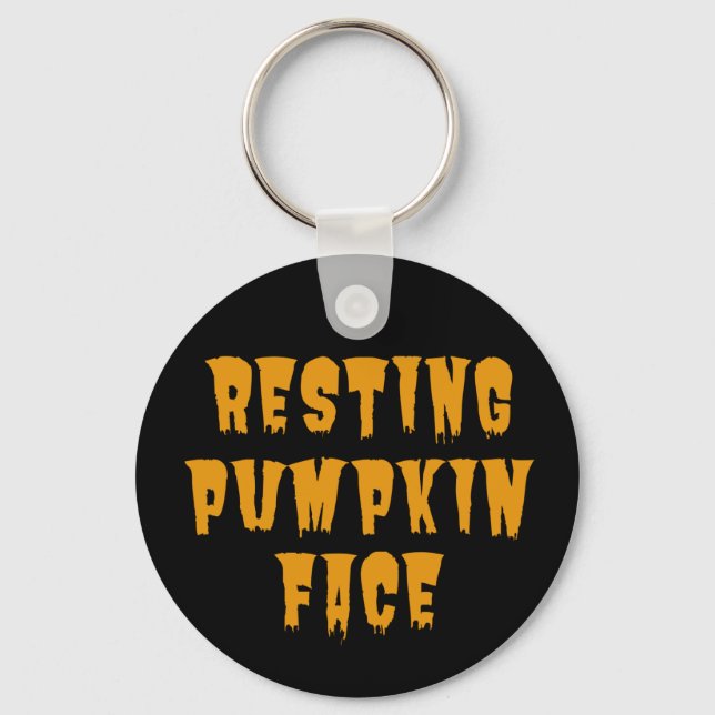 Resting Pumpkin Face - Funny Halloween 2022    Keychain (Front)