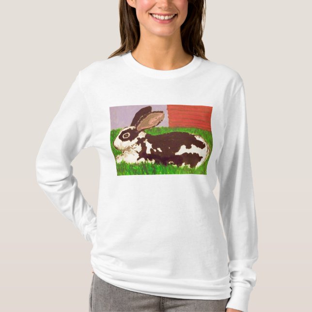 Resting Rabbit Ladie's T-Shirt (Front)