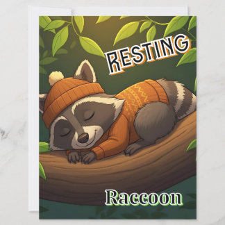Resting Raccoon | Cute Cartoon Kid's Nursery Art