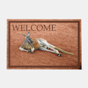 Resting Red Kangaroo Buck - Welcome Doormat