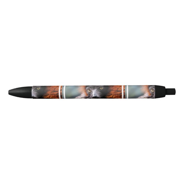 Resting Red Ruffed Lemur Black Ink Pen (Front)