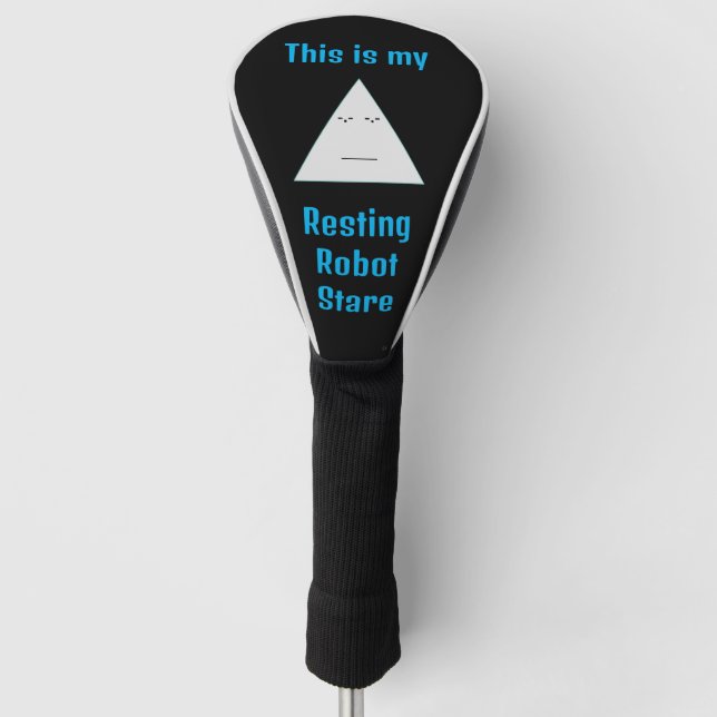 Resting Robot Stare- Golf Head Cover (Front)