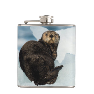 Resting Sea Otter Hip Flask