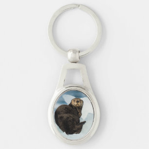 Resting Sea Otter Keychain