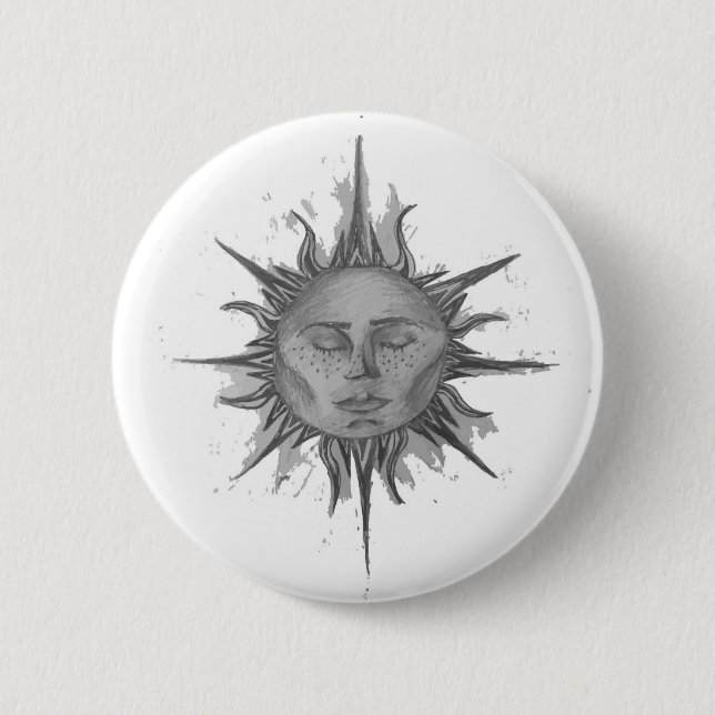 Resting Sun 2 Inch Round Button (Front)