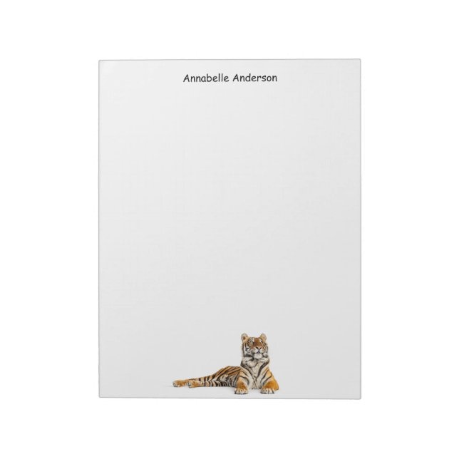 Resting Tiger Personalize Notepad (Rotated)