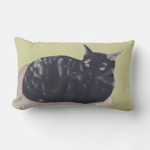 Resting Tortoise Shell Cat Painting Custom Pillow