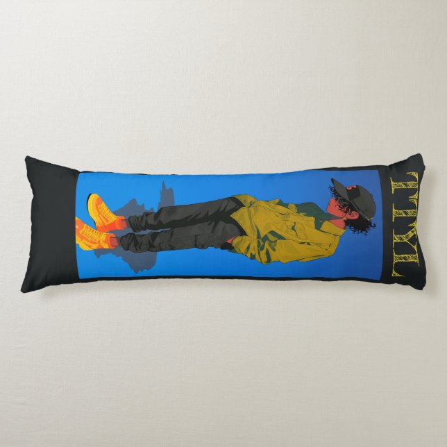 resting Vibes, in Blue, Body Pillow (Front)