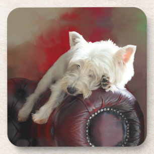 Resting Westie Coaster