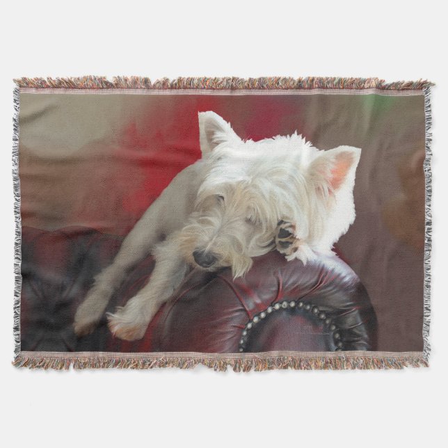 Resting Westie Throw Blanket (Front)