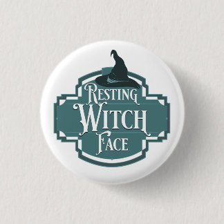 Resting Witch Face 1 Inch Round Button