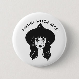 Resting Witch Face 2 Inch Round Button