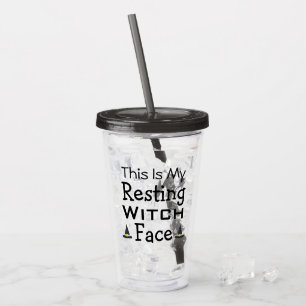 Resting Witch Face Acrylic Tumbler