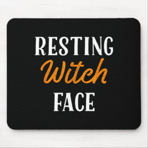Resting Witch Face Cool Funny Halloween Mouse Pad