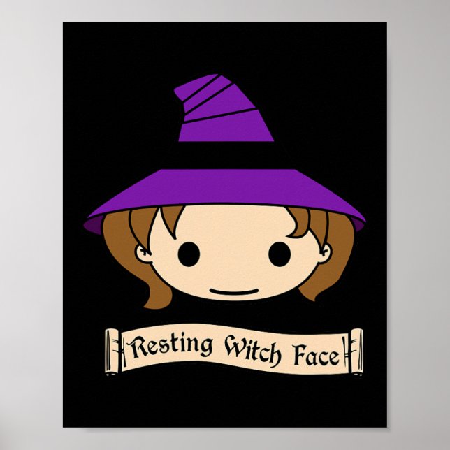 Resting Witch Face Costume Halloween Poster (Front)