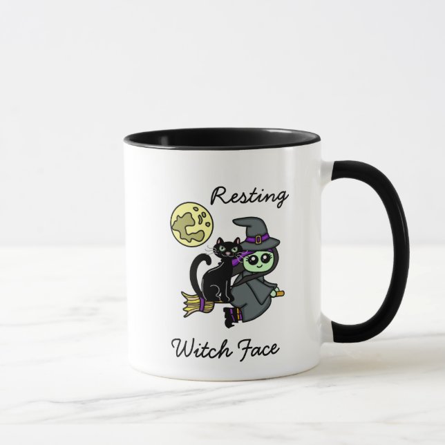 Resting Witch Face Funny Halloween Mug (Right)