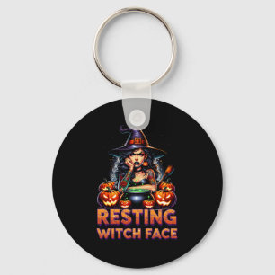 Resting Witch Face Funny Sarcastic Halloween Rude  Keychain