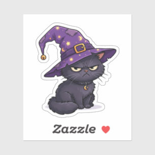 Resting Witch Face Grumpy Black Cat Halloween