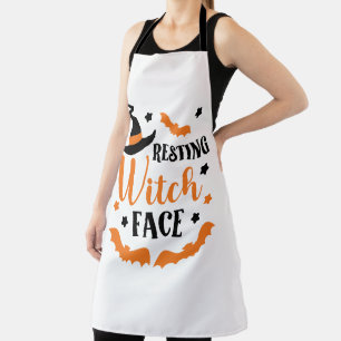 Resting Witch Face Halloween  Apron