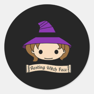 Resting Witch Face Halloween Costume Classic Round Sticker