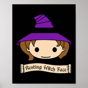 Resting Witch Face Halloween Costume  Poster