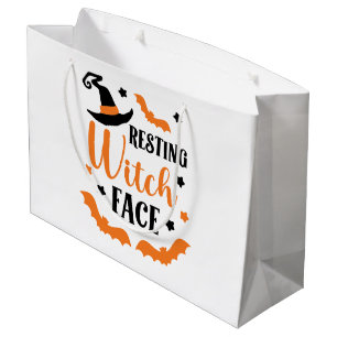 Resting Witch Face Halloween  Large Gift Bag