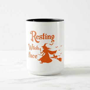 "Resting Witch Face Halloween Mug – Funny Spooky S