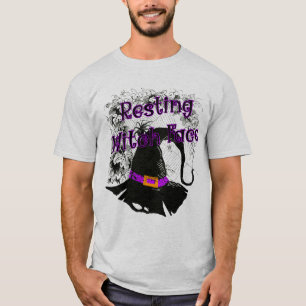 Resting Witch Face - Halloween Spider Web  T-Shirt