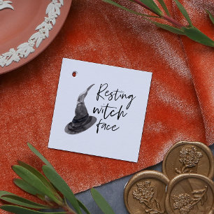 Resting Witch Face Happy Halloween Fun Quote Favour Tags