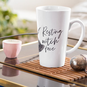 Resting Witch Face   Happy Halloween   Fun Quote   Latte Mug
