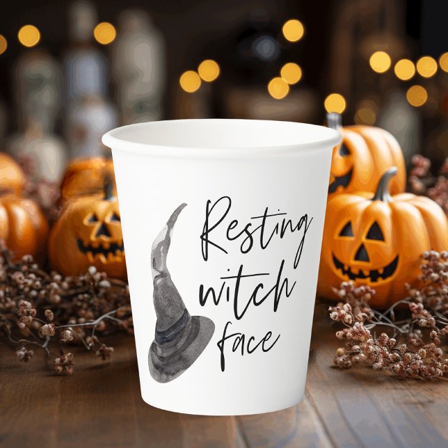 Resting Witch Face | Happy Halloween | Fun Quote | Paper Cups (Creator Uploaded)