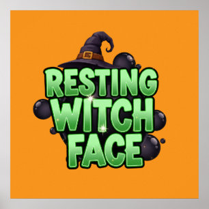 Resting Witch Face Tee Poster