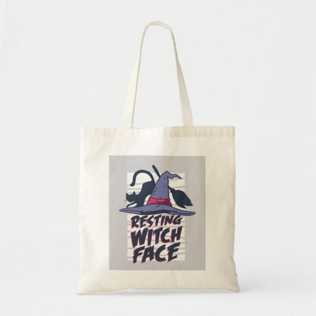 Resting Witch Face Tote Bag (Front)
