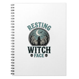Resting Witch Face Vintage Halloween Design_1 Notebook