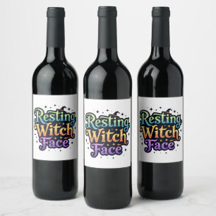 Resting Witch Face Wine Label