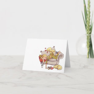 resting women notecard