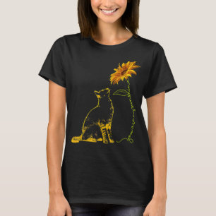 Resting Yellow Cat Under Sunflower T-Shirt